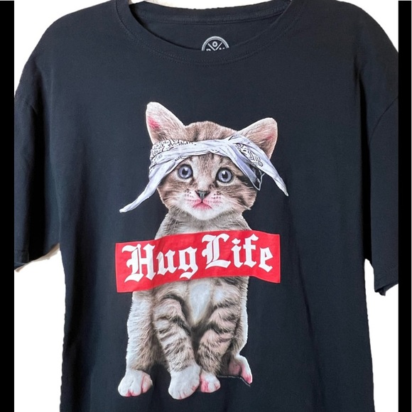 DOM Other - HUG LIFE Kitten Kitty Funny Graphic T Shirt Top